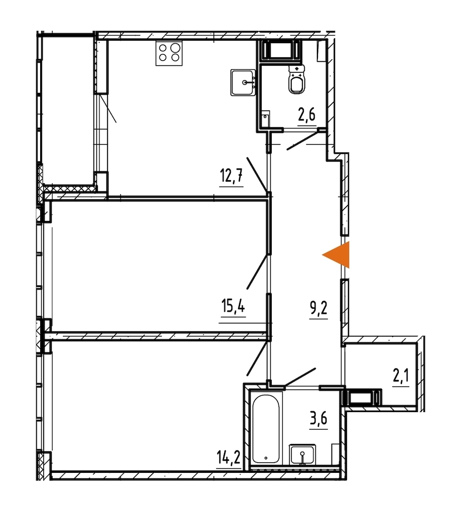 Двухкомнатная квартира в Эталон ЛенСпецСМУ: площадь 61.5 м2 , этаж: 17 – купить в Санкт-Петербурге